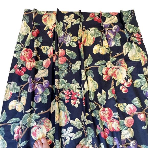 Custom Made Pinch Pleat Curtain Pair Vintage P Kaufman Fruit Print 45x84 - Picture 3 of 8